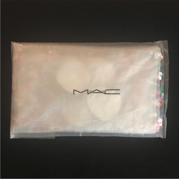 MAC Cosmetics Shiny Pretty Things Makeup Bag with Rainbow Sequins and Flower - Picture 8 of 10